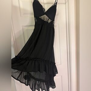 Elegant Black High Low Dress